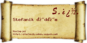 Stefanik Ádám névjegykártya