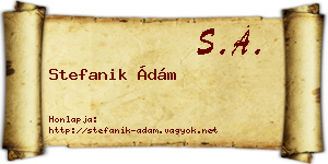 Stefanik Ádám névjegykártya